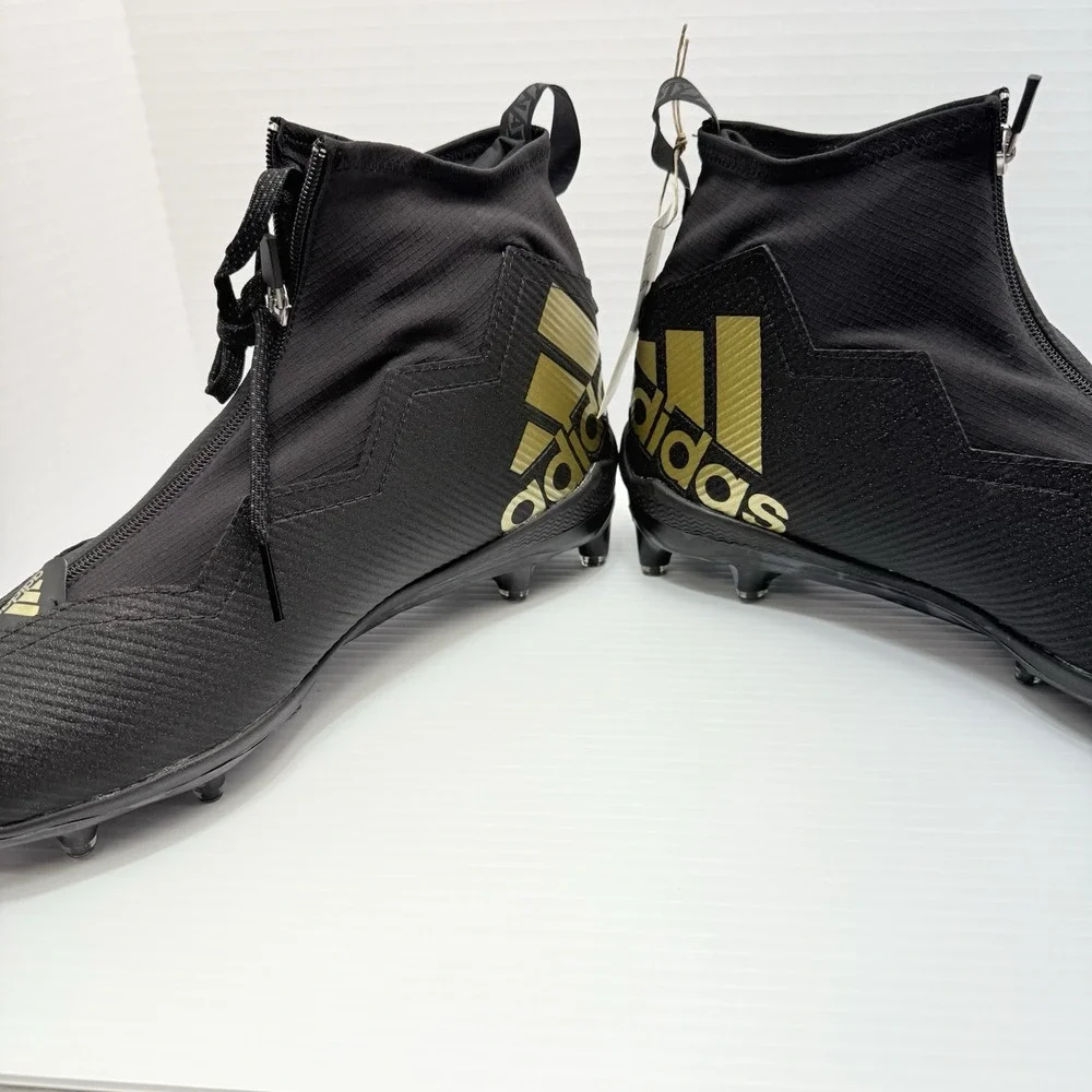 Men's Adidas Football Cleats Nasty 2.0 Black/Gold Size 12.5, Brand‎ New, Sports